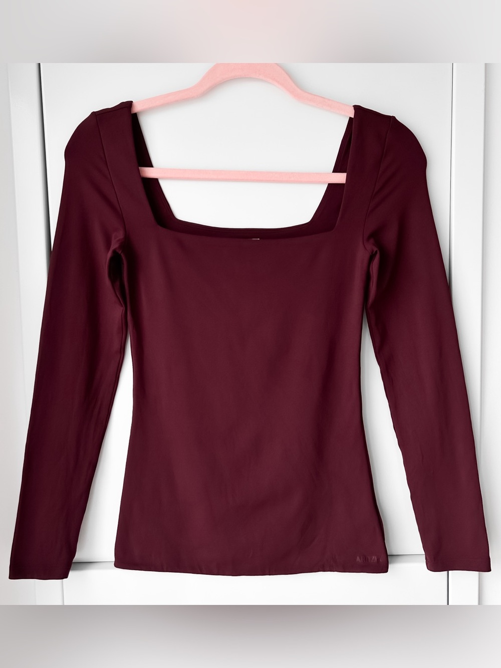 Aritzia maroon red contour long sleeve top